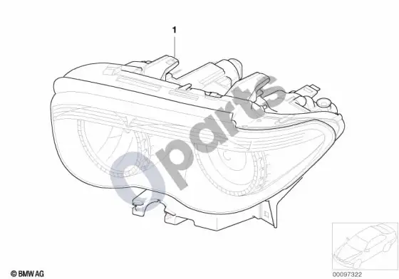 BMW 7 E65 E66 priekinis žibintas; ... - 2005.03 – schema