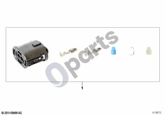 BMW 7 E65 E66 remonto komplektas, lizdo korpusas, 2 kontaktų – schema