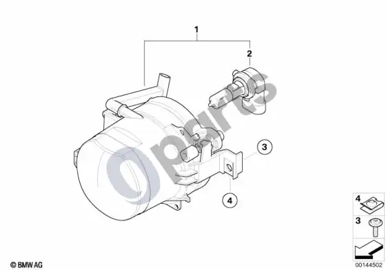 BMW 7 E65 E66 rūko žibintai – schema
