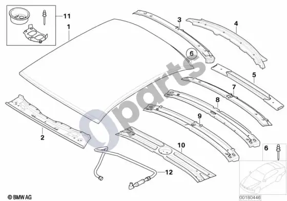 BMW 7 E65 E66 stogas – schema