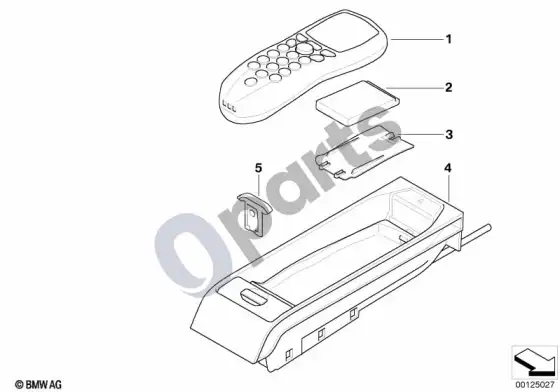 BMW 7 E65 E66 tandem automobilinio telefono dalys; 2003.09 - 2005.09 – schema