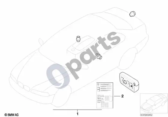 BMW 7 E65 E66 užrakinimas vienu raktu – schema