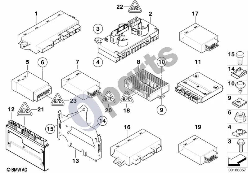 BMW 7 E65 E66 (2001–2008) Valdymo blokai / moduliai schema – pozicija 18: Lizdo korpusas
