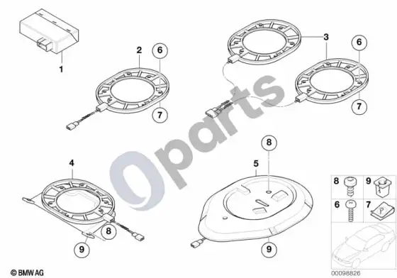BMW 7 E65 E66 valdymo blokas/antenos, pasyvusis patekimas – schema