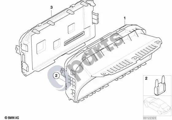 BMW 7 E65 E66 valdymo ekranas, azija – schema
