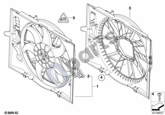 BMW 7 E65 E66 ventiliatoriaus gaubtas / ventiliatorius; 2003.03 - ... – schema