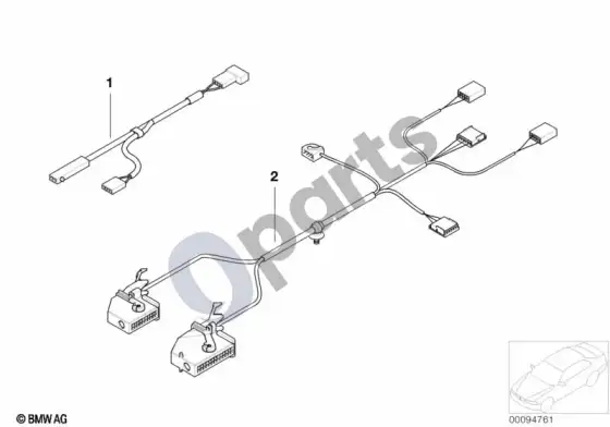 BMW 7 E65 E66 vidurinio porankio kabelių komplektas – schema