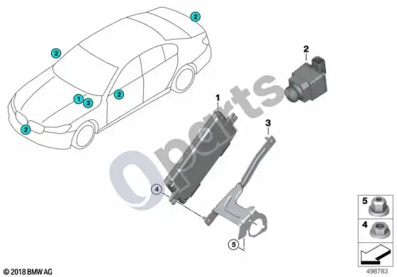 BMW 7 G11 G12 apsuptinio vaizdo kamera/parking assistant plus – schema