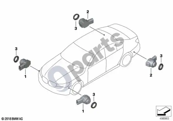 BMW 7 G11 G12 parkavimo asistentas – schema