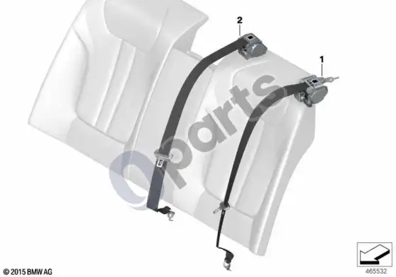 BMW 7 G11 G12 individualus galinis saugos diržas – schema