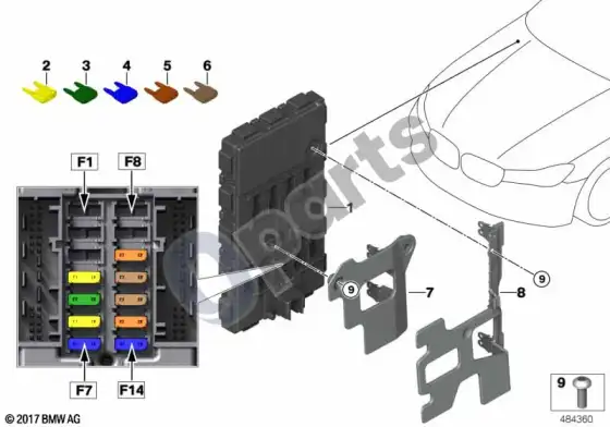 BMW 7 G11 G12 kėbulo valdymo blokas body domain controller BDC – schema