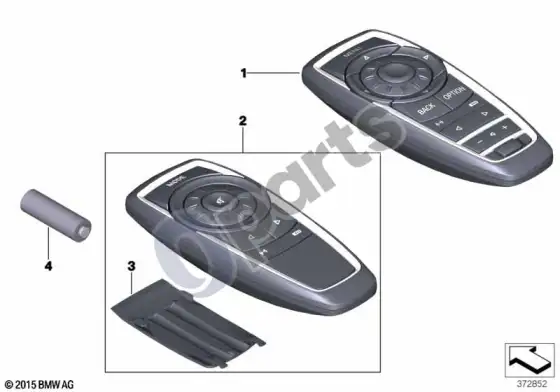 BMW 7 G11 G12 nuotolinio valdymo pultas, galinis – schema