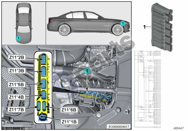 BMW 7 G70 (2022–) Integruotas maitinimo modulis Z11 schema – pozicija 01: Integruotas maitinimo modulis