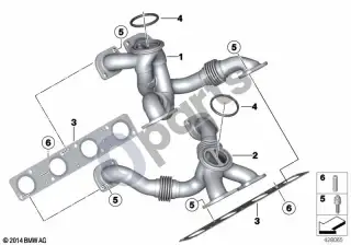 BMW 7 G70 (2022–) Išmetimo kolektorius – schema