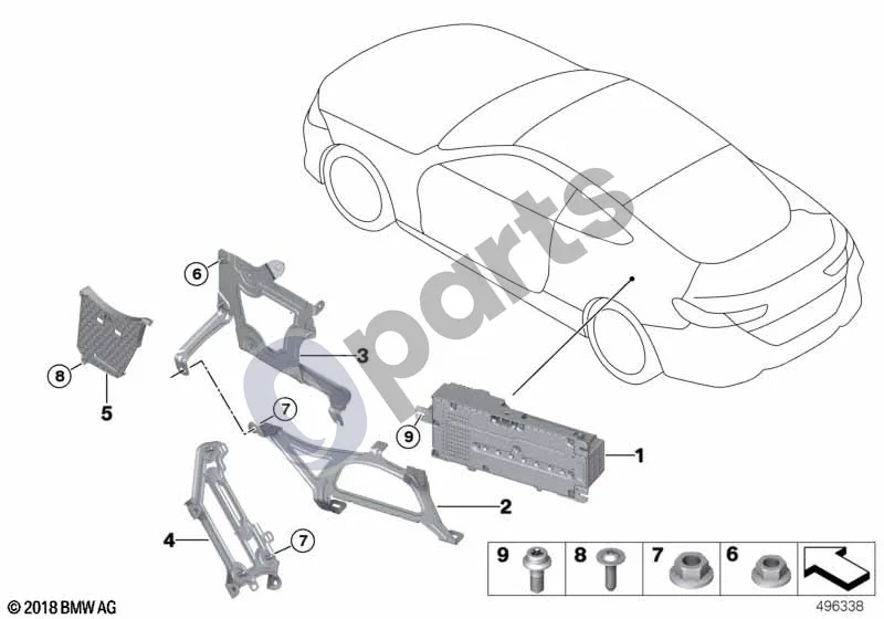 BMW 8 G15 (2018–) Stiprintuvas / laikiklis schema – pozicija 01: Stiprintuvas
