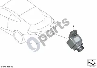BMW 8 G16 (2019–) Atbulinės eigos kamera – schema