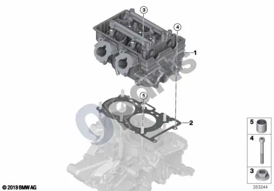 BMW i3 cilindrų galvutė – schema