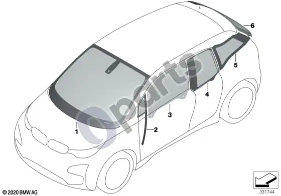 BMW i3 stiklai – schema