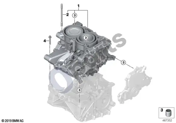 BMW i3 variklio blokas – schema