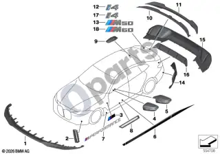 BMW i4 (2021–) M Performance priedai – schema