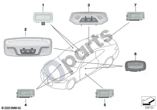 BMW i4 (2021–) Salono apšvietimas – schema