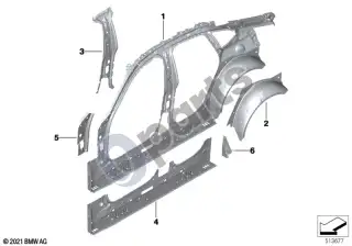 BMW i4 (2021–) Šoninis rėmas, vidinis – schema