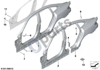 BMW i4 (2021–) Šoninis rėmas – schema