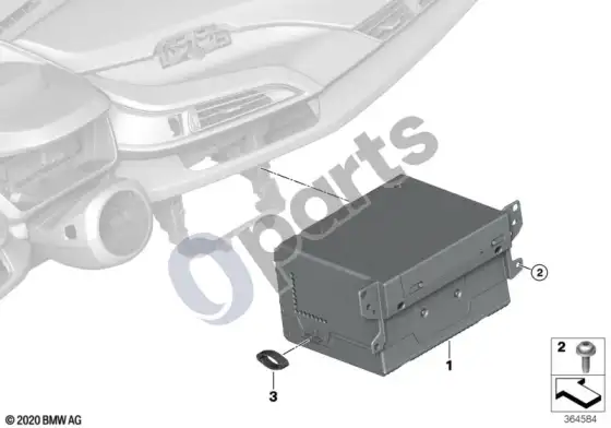 BMW i8 galvinis blokas (headunit), aukštas – schema
