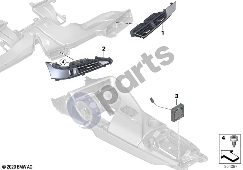 BMW i8 (2014–) Oro išleidimo anga schema – pozicija 03: Ventiliatorius