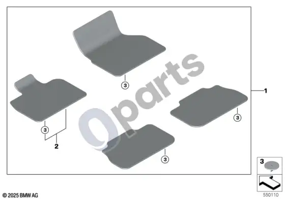 BMW iX kilimėliai – schema