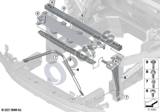 BMW iX priekinis skydas – schema