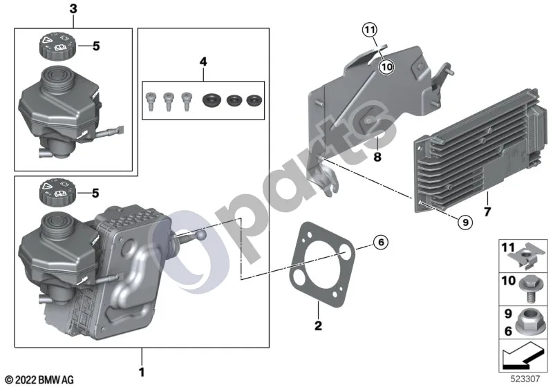 BMW iX1 (2022–) Stabdžių stiprintuvas schema – pozicija 08: MPAD laikiklis