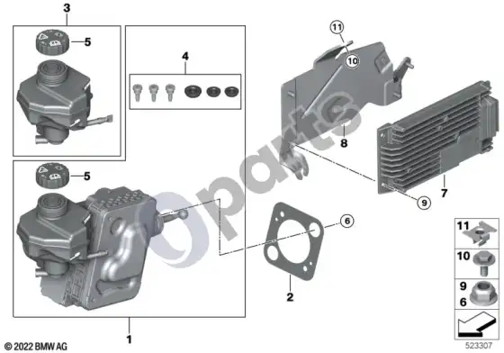 BMW iX1 stabdžių stiprintuvas – schema