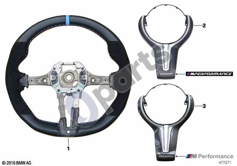 BMW M2 F87 (2015–2021) M Performance dalys (F87 M2, F87N M2) schema – pozicija 01: Vairas