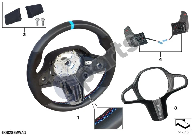 BMW M2 G87 (2022–) M Performance dalys (G87 M2) schema – pozicija 01: Vairas