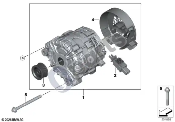 BMW M3 G80 generatorius – schema