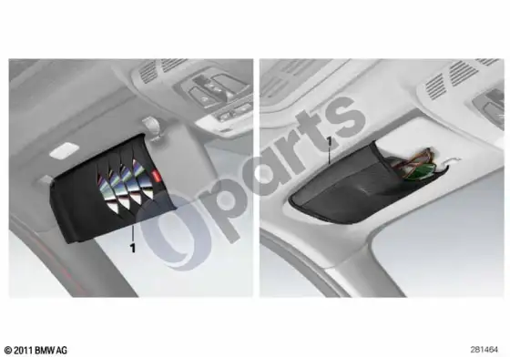 BMW X1 E84 akinių/cd/dvd kišenė, BMW lines – schema