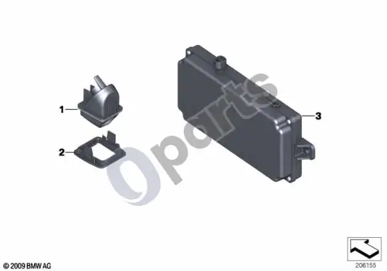BMW X1 E84 atbulinės eigos kamera – schema