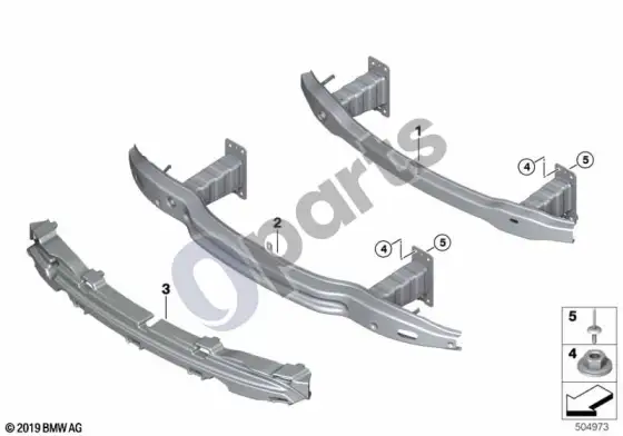 BMW X1 E84 atrama, priekinė – schema