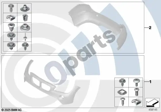 BMW X1 E84 bamperio montavimo komplektas – schema
