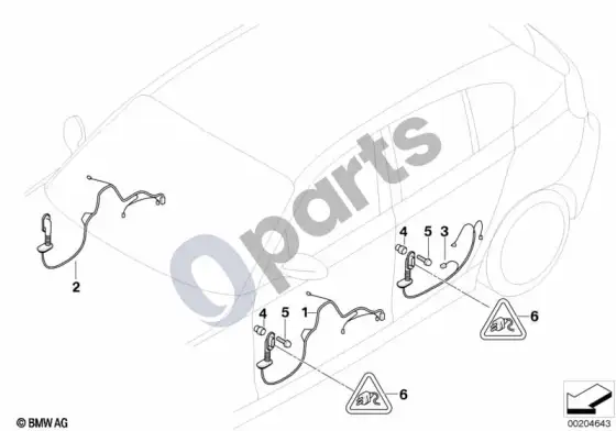 BMW X1 E84 durų laidų pynė – schema