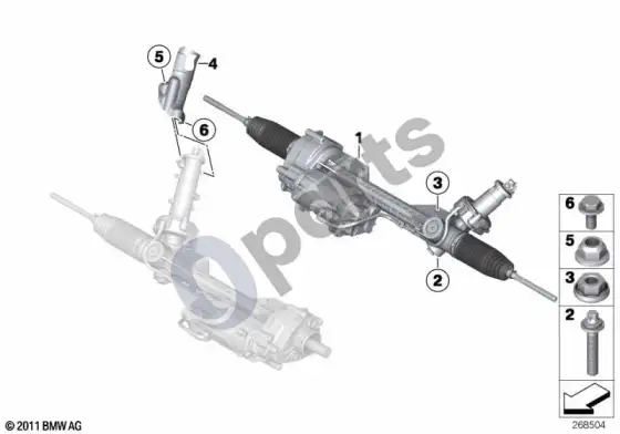 BMW X1 E84 elektrinė vairo pavara – schema