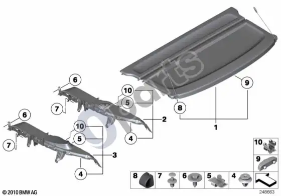 BMW X1 E84 galinio lango lentyna – schema