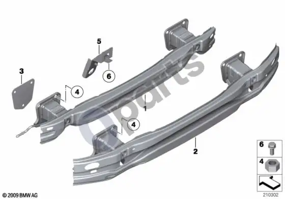 BMW X1 E84 galinis laikiklis – schema