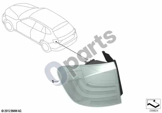 BMW X1 E84 galinių žibintų konversija, high; ... - 2012.07 – schema