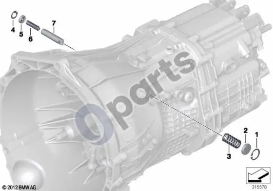 BMW X1 E84 GS6-45BZ/DZ pavarų perjungimo detalės – schema