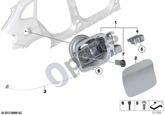 BMW X1 E84 įpylimo lemputė – schema