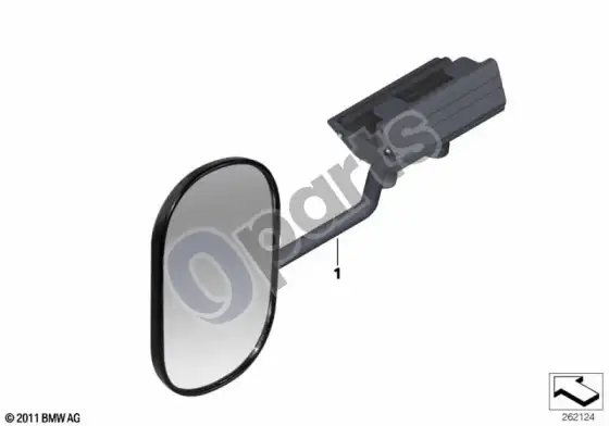 BMW X1 E84 išorinis veidrodėlis vilkimui; 2012.07 - ... – schema