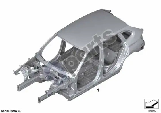 BMW X1 E84 kėbulo karkasas – schema