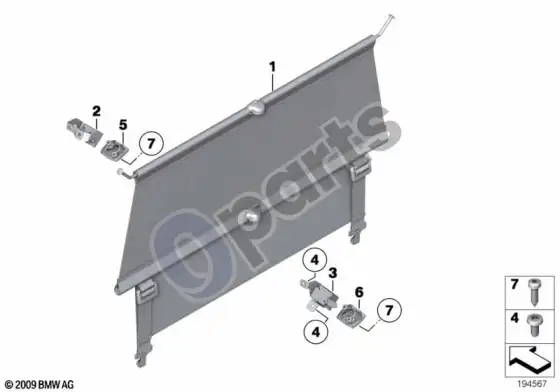 BMW X1 E84 krovinių srities tinklas – schema